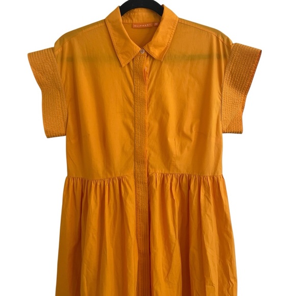 Oliphant Orange Shirt Dress in Tuki Marigold Medium Missing Belt - Picture 3 of 9